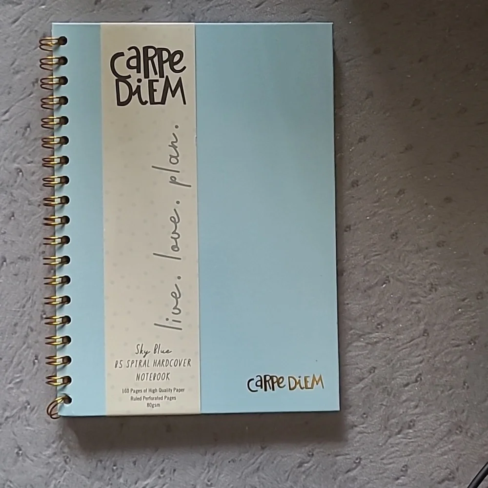 Sky Blue Spiral Hardcover Notebook - 7.0